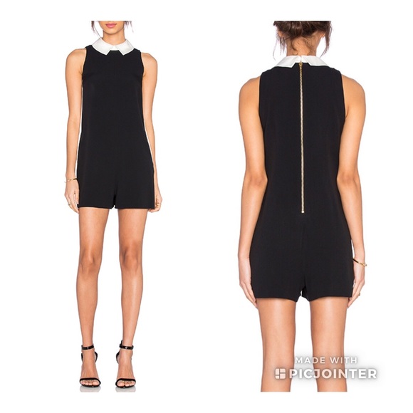 Rachel Zoe Pants - RACHEL ZOE Romper Collared Sleeveless Rosettie 6